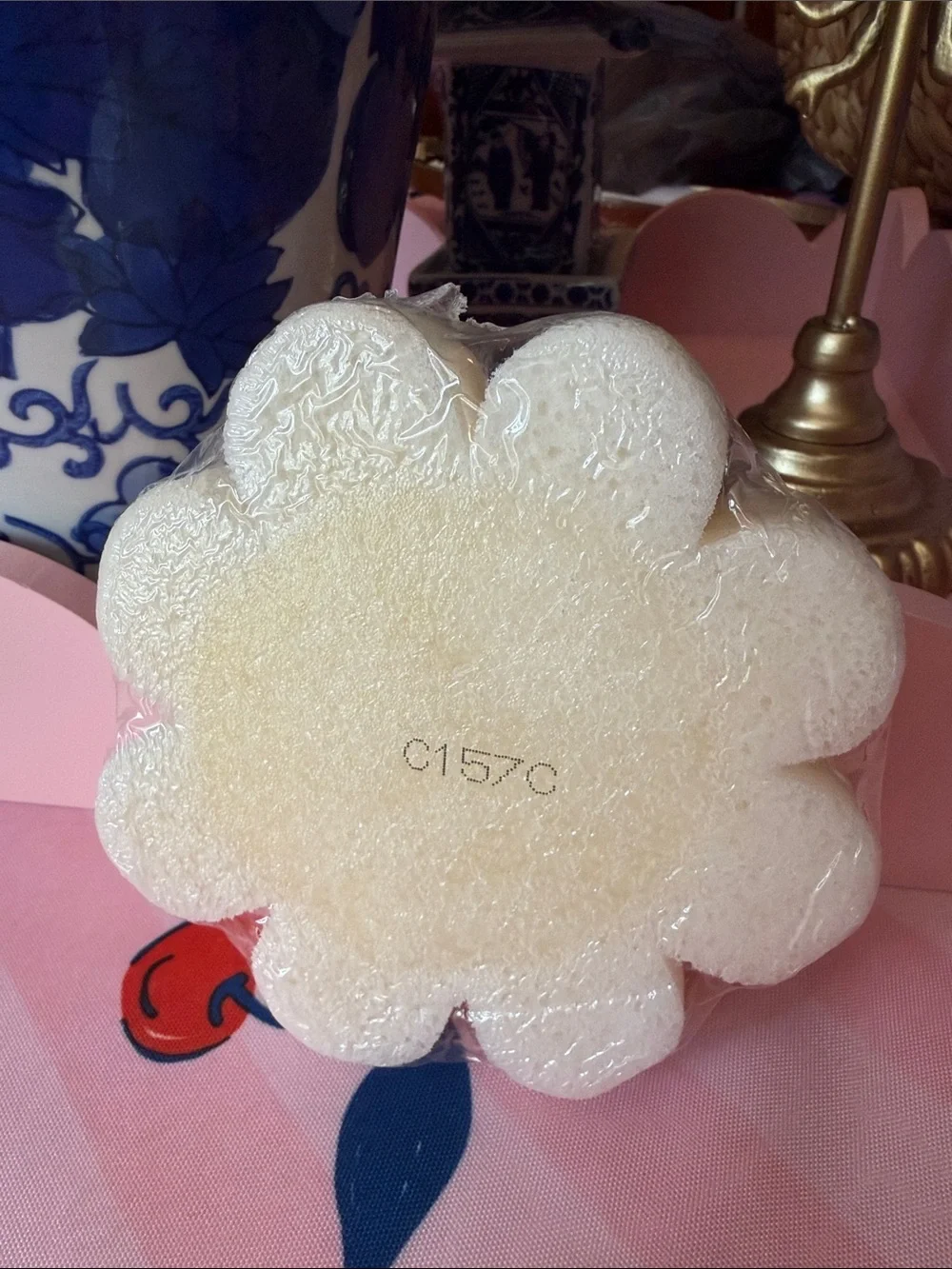 Spongelle’ Body Wash Infused Buffer in Eucalyptus Rain Scent.